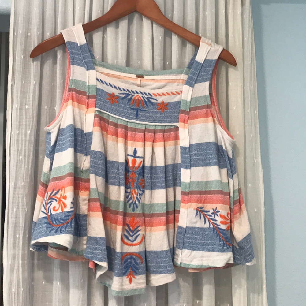 Embroidered Free People top